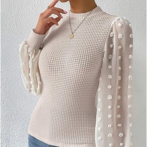 New Swiss dot long sleeve top